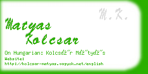 matyas kolcsar business card